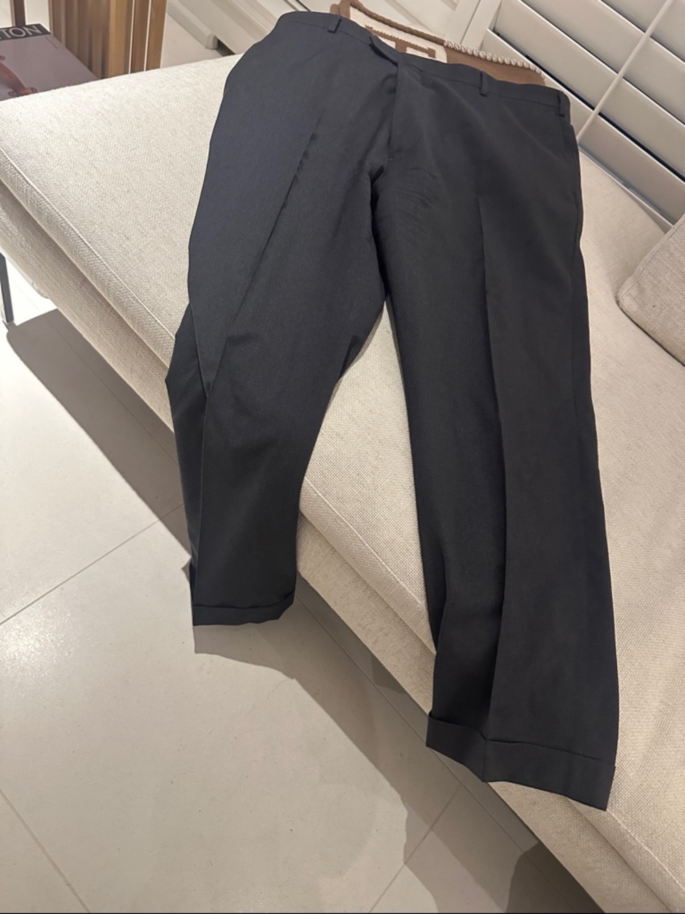 Kenneth Cole Men's Black Dress Trousers - Tailored Crease